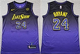 Men's Los Angeles Lakers #24 Kobe Bryant Purple 2024 Stitched Basketball Jersey